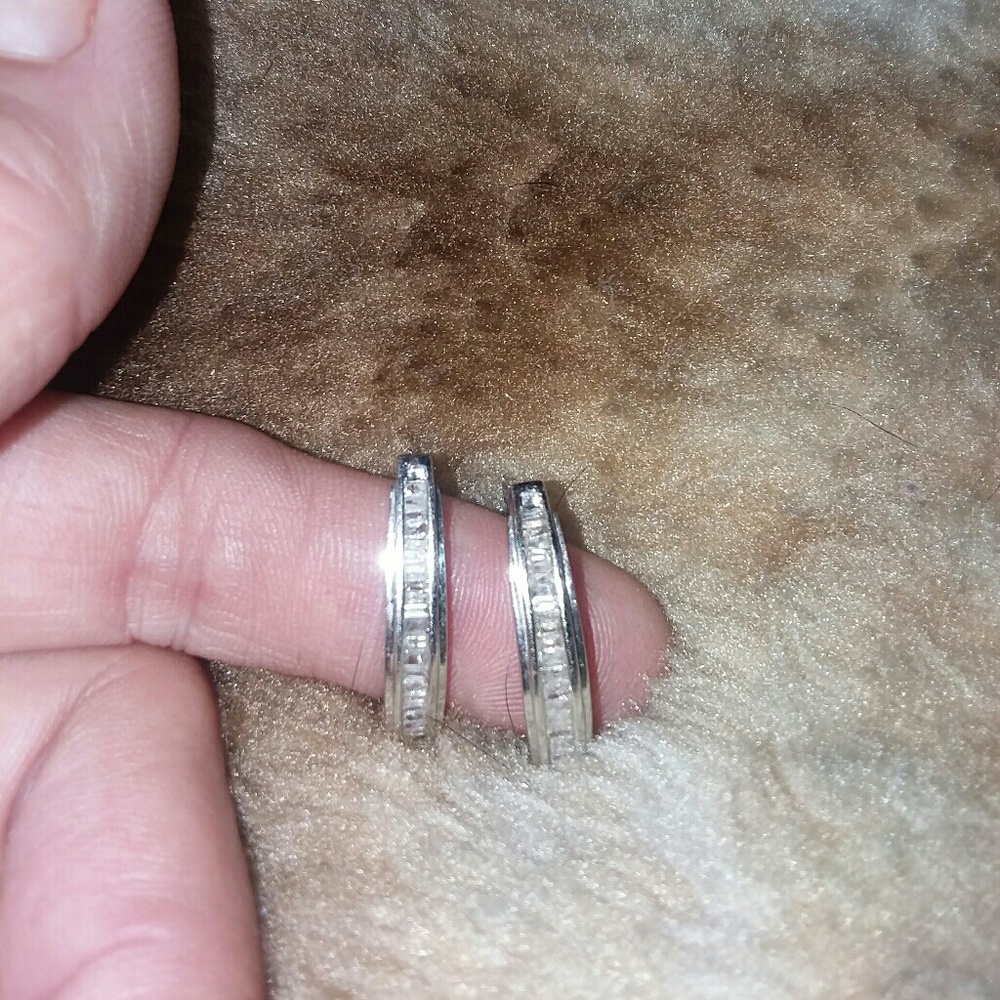 Beautiful diamond hoops set in .925 silver